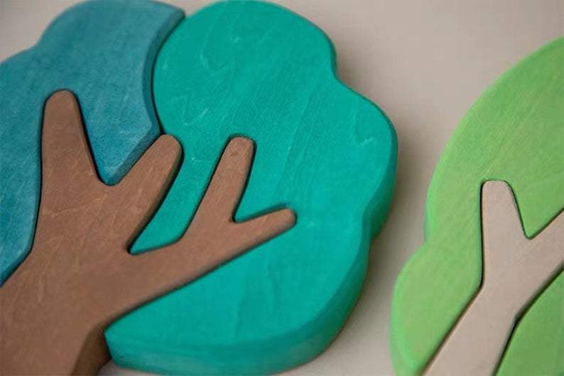 First Forest Wooden Tree Puzzle Set by Avdar Toys - Wood Wood Toys Canada's Favourite Montessori Toy Store