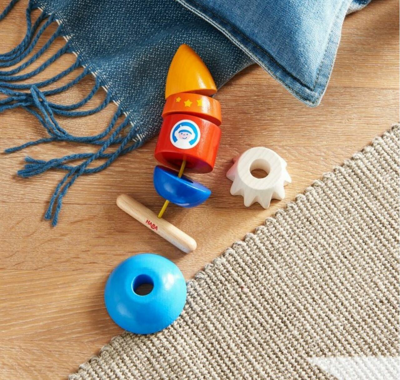 HABA Rocket Threading Game - Wood Wood Toys Canada's Favourite Montessori Toy Store