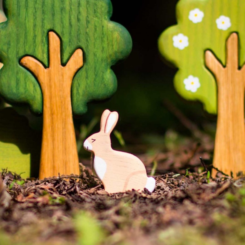 Hare Figurine - Waldorf Animals by Wooden Caterpillar