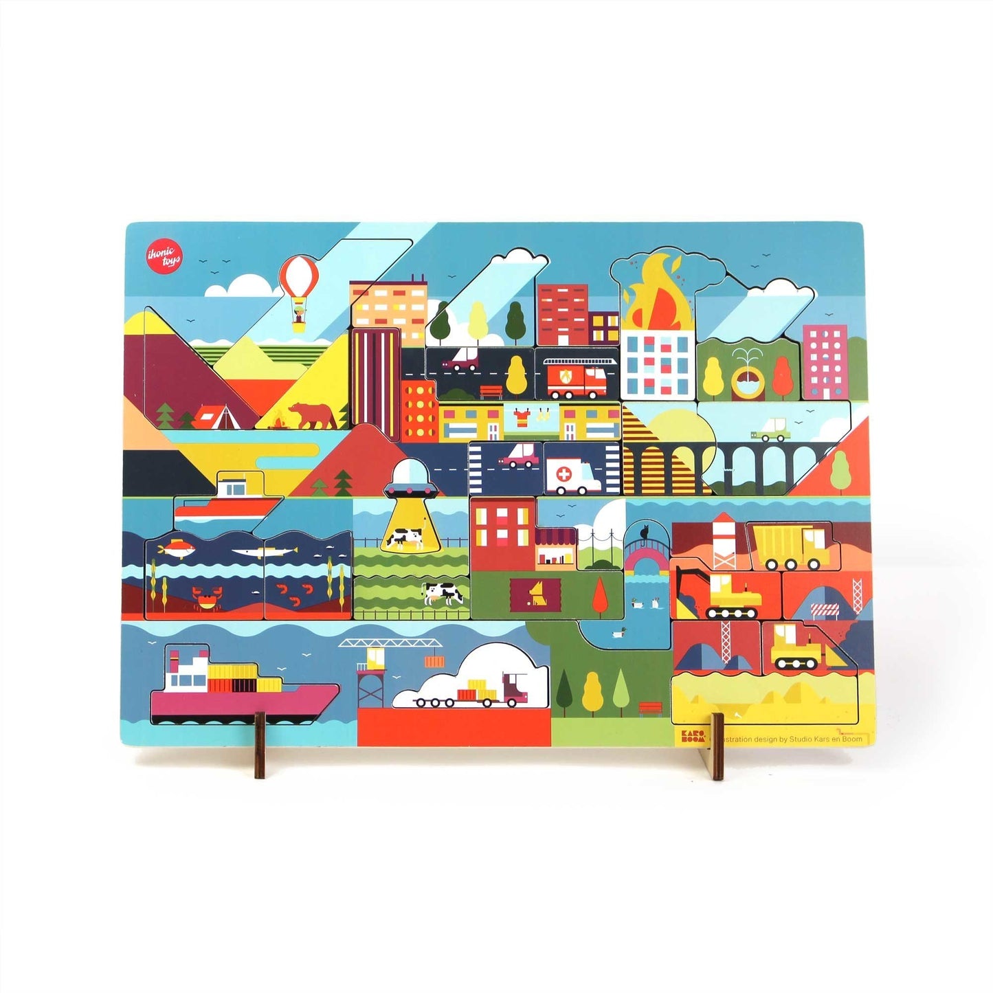 Kars en Boom Puzzle "Day" - Wood Wood Toys Canada's Favourite Montessori Toy Store