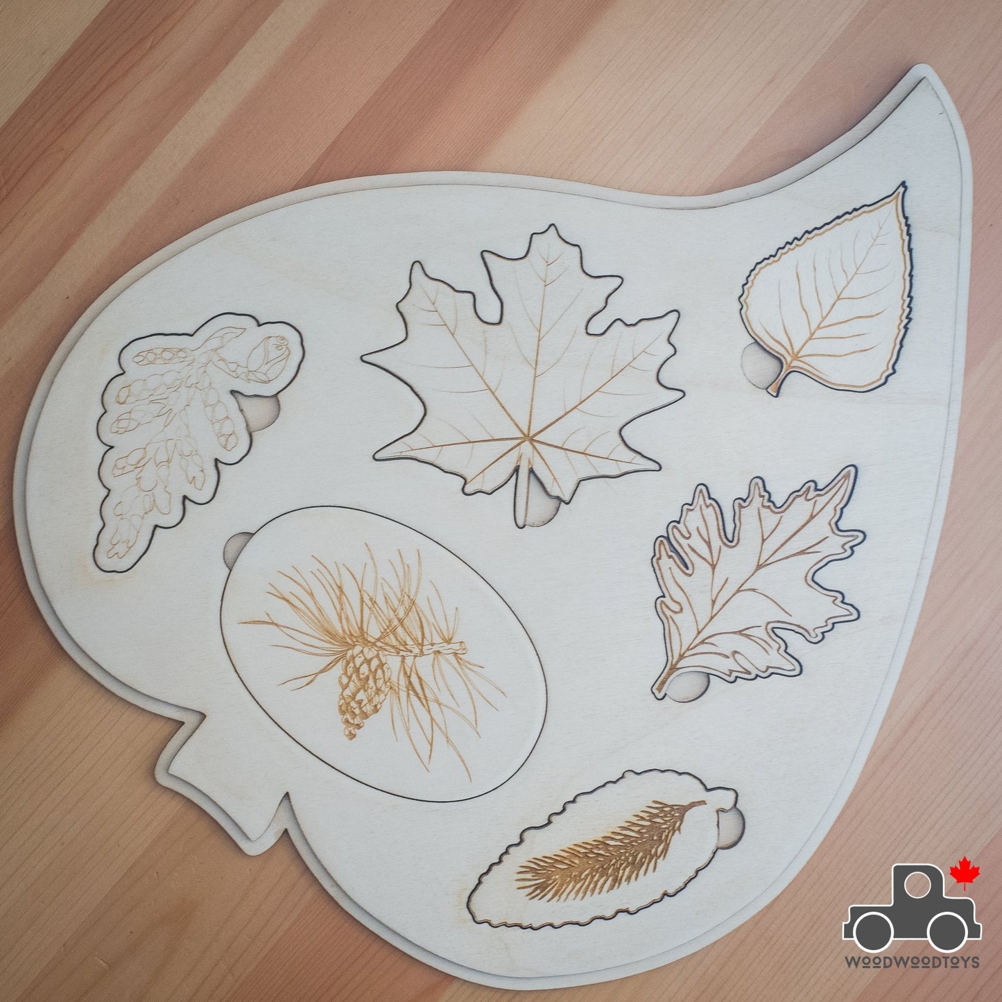 Leaves of Canada Handmade Wood Wood Exclusive Puzzle - Wood Wood Toys Canada's Favourite Montessori Toy Store