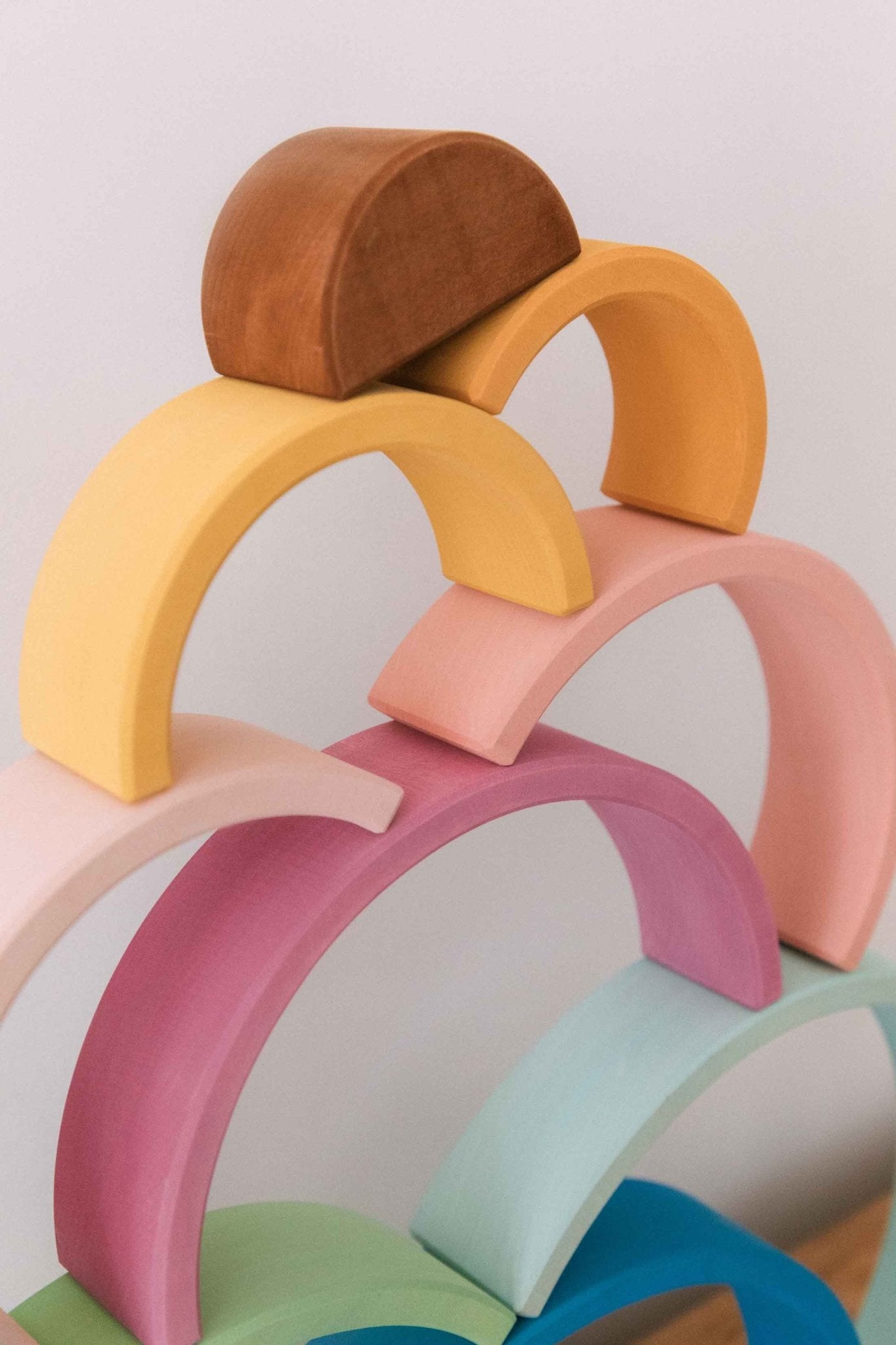 Medium Pastel Rainbow Stacker by Avdar - Wood Wood Toys Canada's Favourite Montessori Toy Store