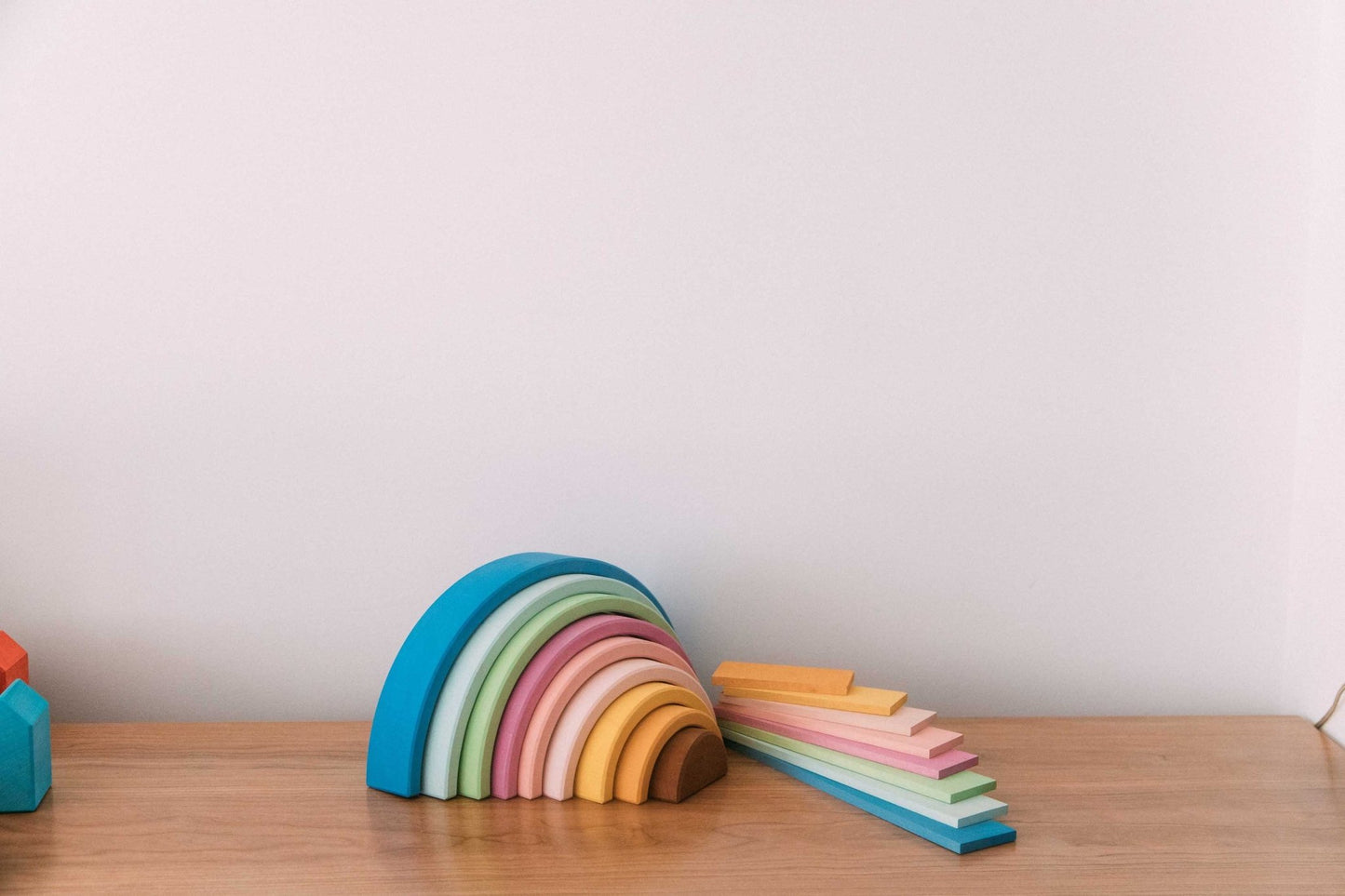 Medium Pastel Rainbow Stacker by Avdar - Wood Wood Toys Canada's Favourite Montessori Toy Store