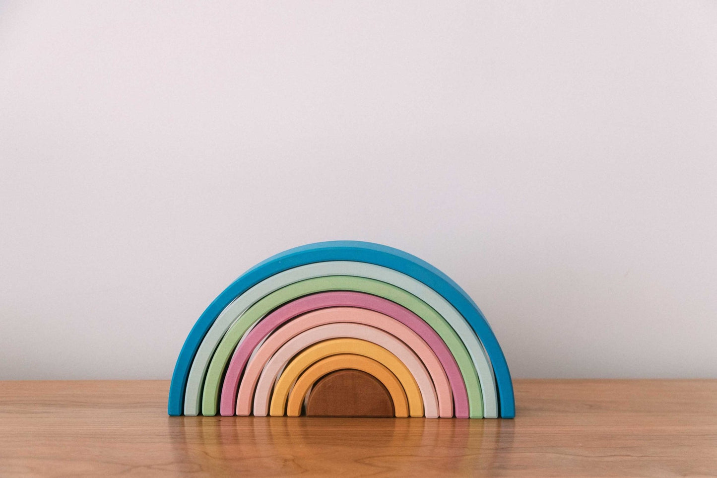 Medium Pastel Rainbow Stacker by Avdar - Wood Wood Toys Canada's Favourite Montessori Toy Store