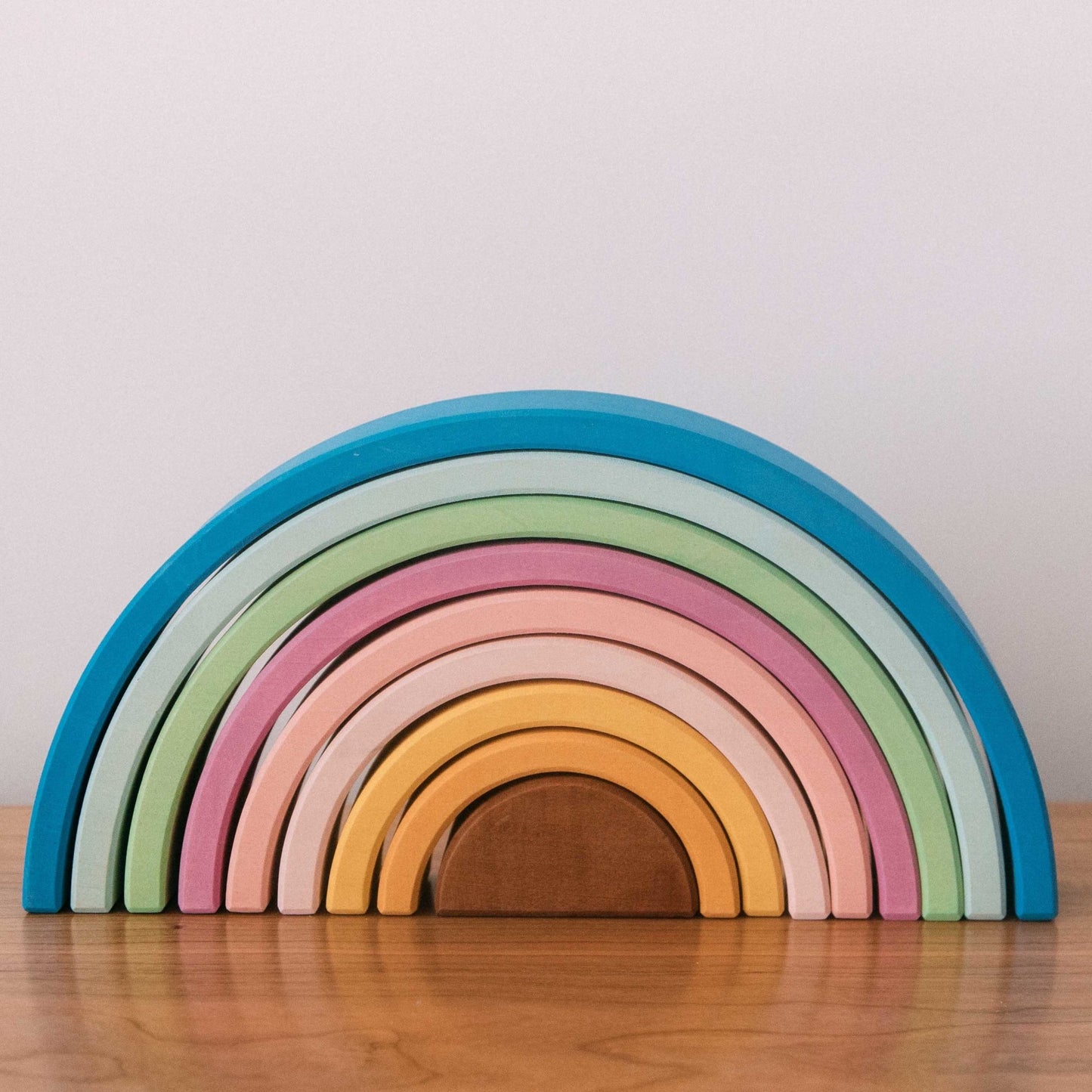 Medium Pastel Rainbow Stacker by Avdar - Wood Wood Toys Canada's Favourite Montessori Toy Store