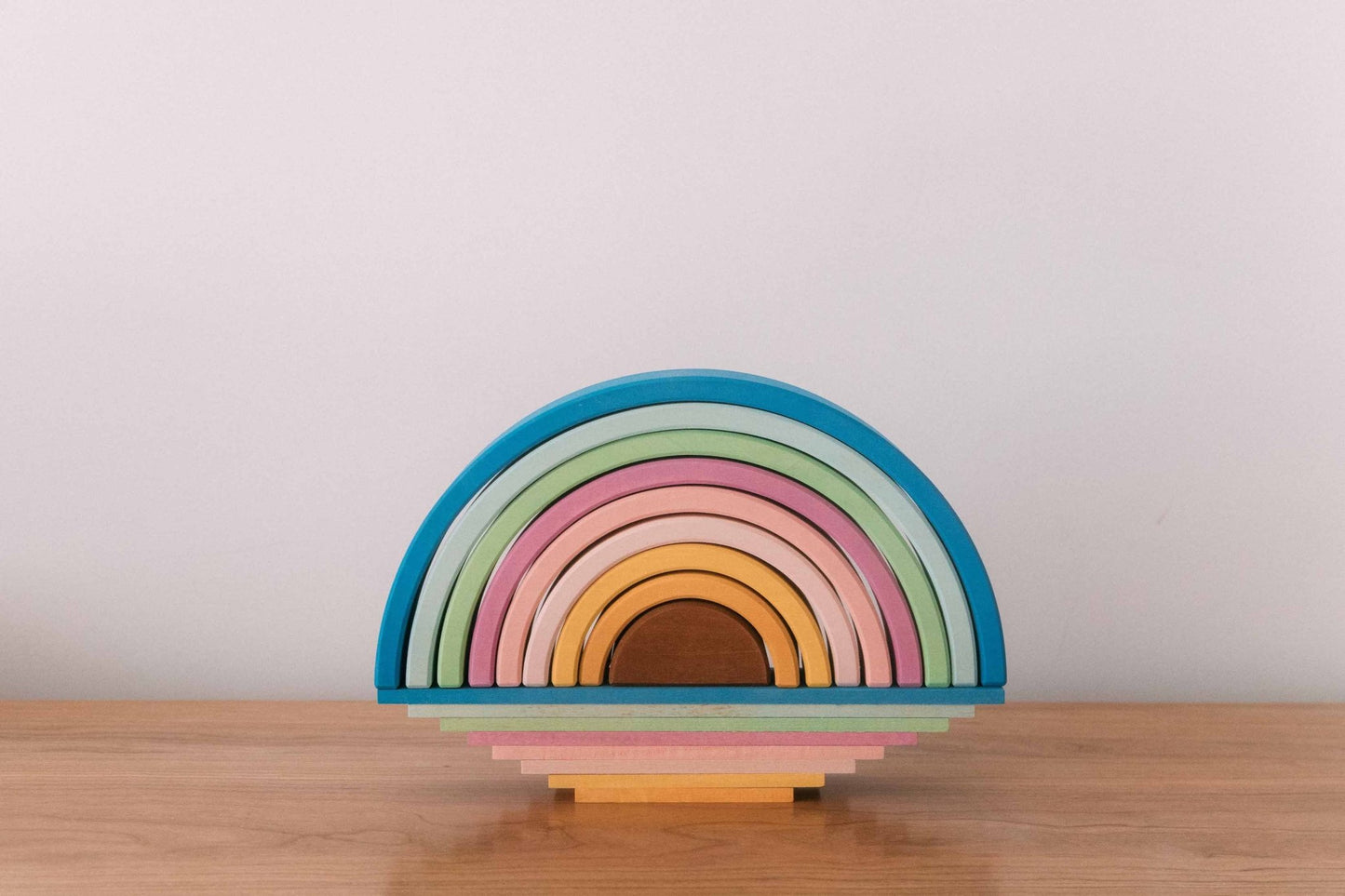 Medium Pastel Rainbow Stacker by Avdar - Wood Wood Toys Canada's Favourite Montessori Toy Store