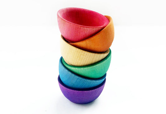 Rainbow Montessori Sorting Bowls by Legacy Learning Academy - Wood Wood Toys Canada's Favourite Montessori Toy Store