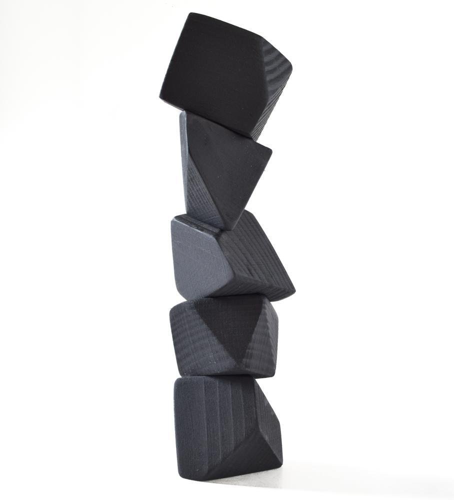 Tiny Coal Rock Blocks (Set of 5) - Wood Wood Toys Canada's Favourite Montessori Toy Store