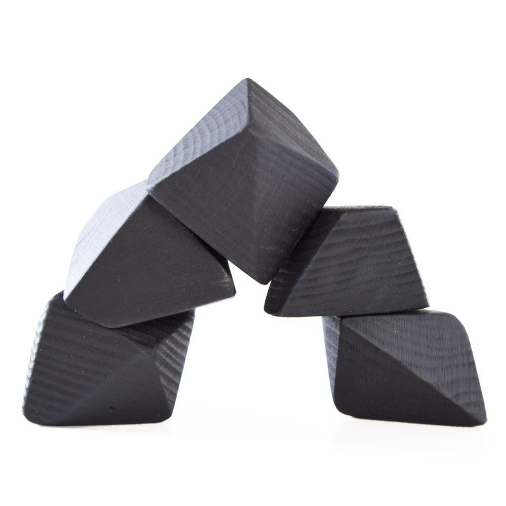 Tiny Coal Rock Blocks (Set of 5) - Wood Wood Toys Canada's Favourite Montessori Toy Store