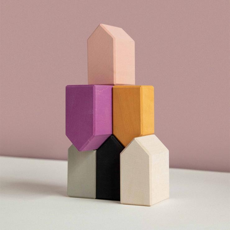 Wood Wood Exclusive Rainbow House Blocks by Avdar - Wood Wood Toys Canada's Favourite Montessori Toy Store