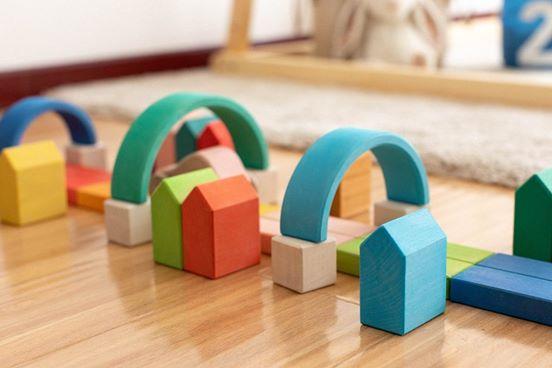 Wood Wood Exclusive Rainbow House Blocks by Avdar - Wood Wood Toys Canada's Favourite Montessori Toy Store