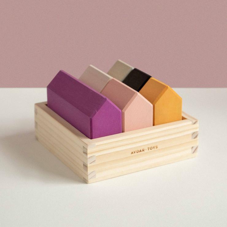 Wood Wood Exclusive Rainbow House Blocks by Avdar - Wood Wood Toys Canada's Favourite Montessori Toy Store