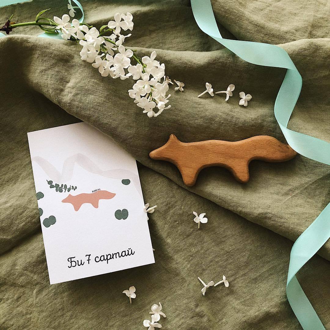 Wooden Fox Teether by Avdar - Wood Wood Toys Canada's Favourite Montessori Toy Store