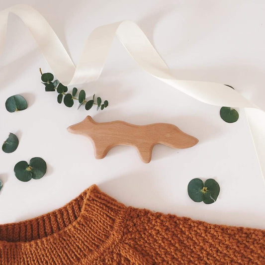 Wooden Fox Teether by Avdar - Wood Wood Toys Canada's Favourite Montessori Toy Store