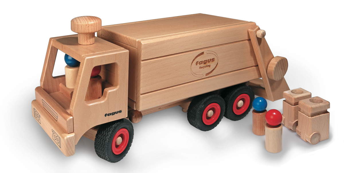 Garbage Tipper Truck - Wooden Play Vehicles from Germany