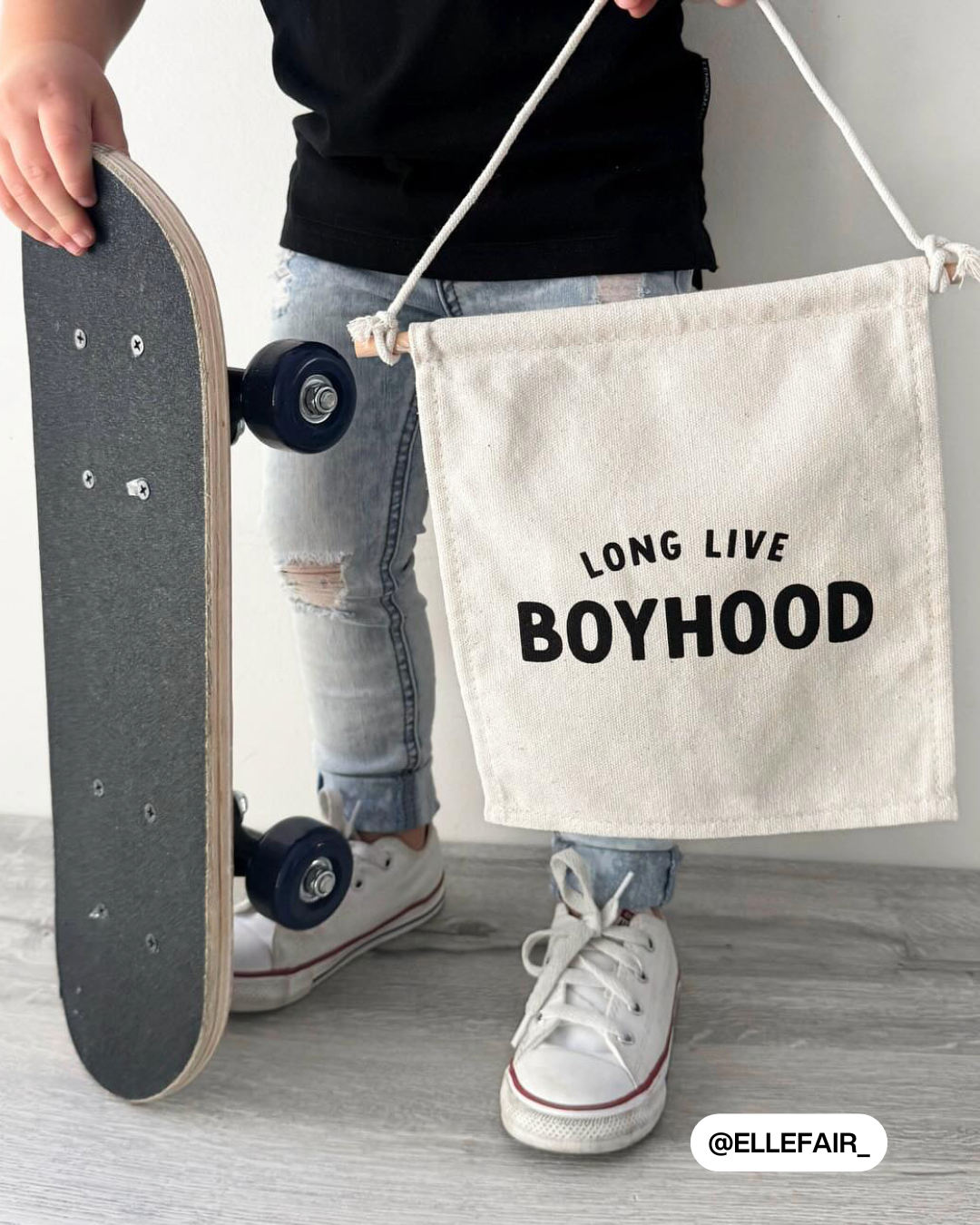 Long Live Boyhood (Natural) Canvas Hang Sign