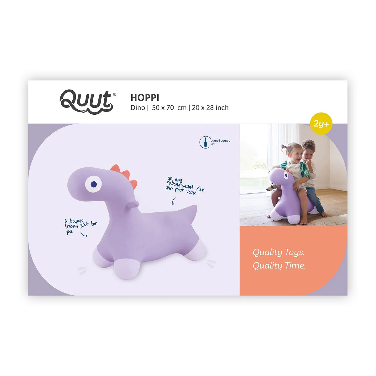 (DAMAGED BOX) Hoppi Bouncing Dinosaur Lavender - Quut