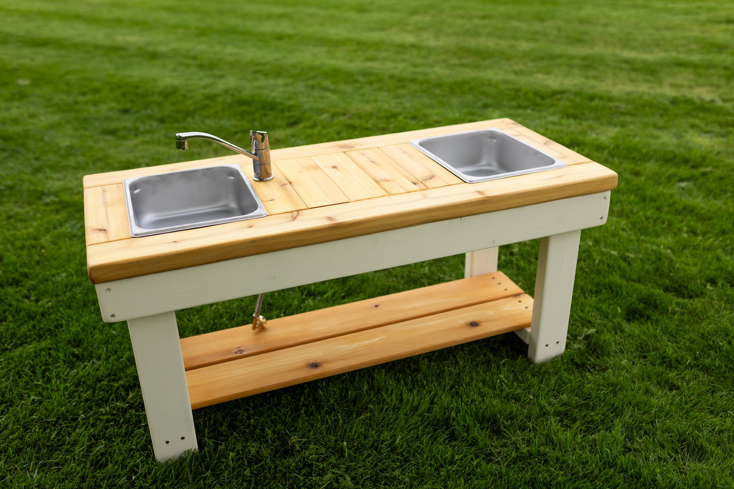 Centered Painted Simple Mud Kitchen (with shelf)