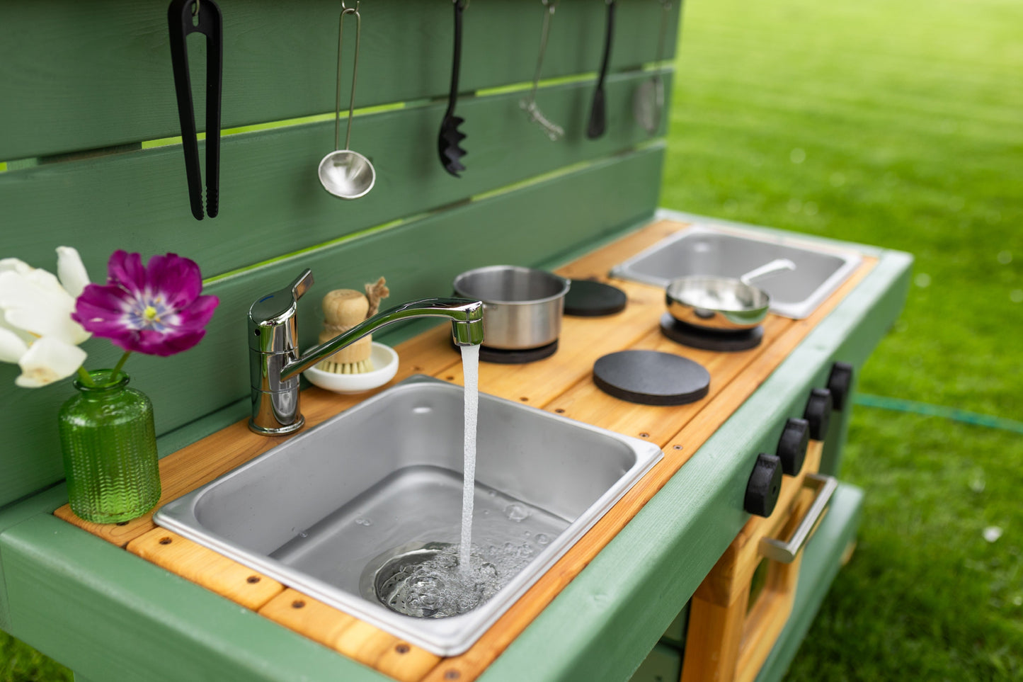 Painted Centered Oven Mud Kitchen and Working Sink