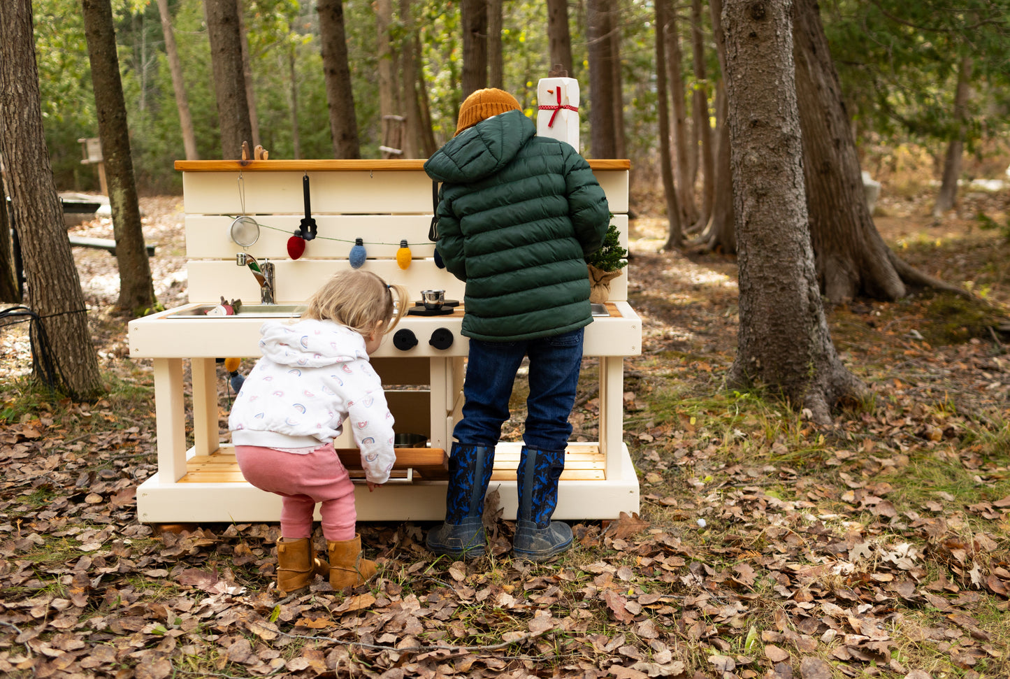 Painted Centered Oven Mud Kitchen and Working Sink