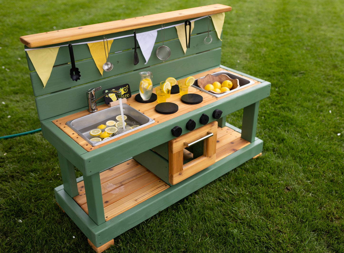 Painted Centered Oven Mud Kitchen and Working Sink