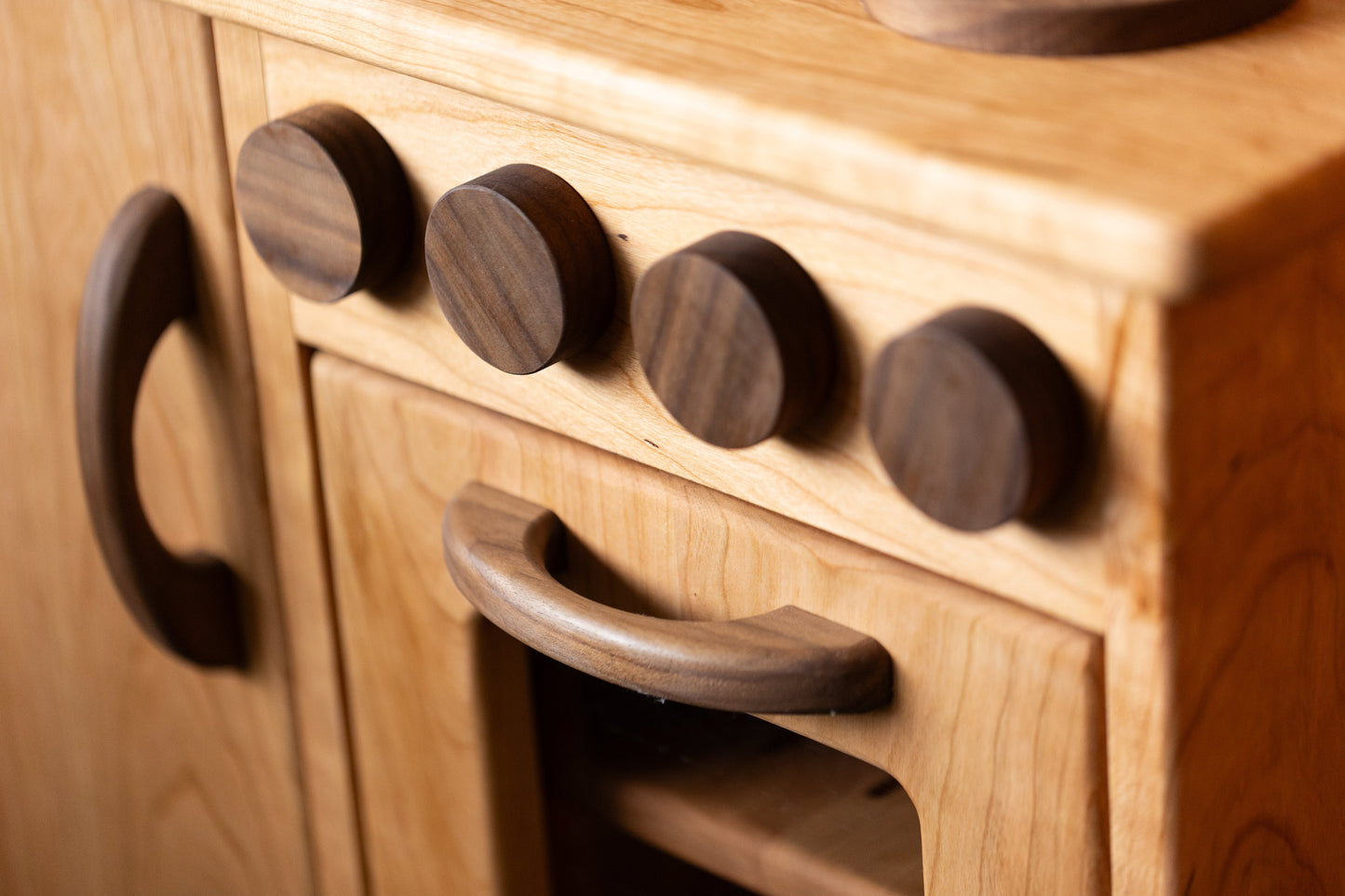 Cherry Hardwood Play Kitchen - Handmade in Canada
