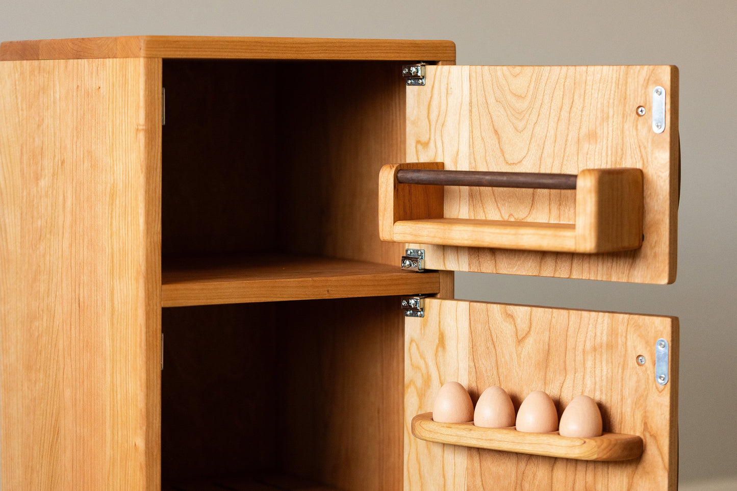 Cherry Hardwood Play Fridge - Handmade in Canada