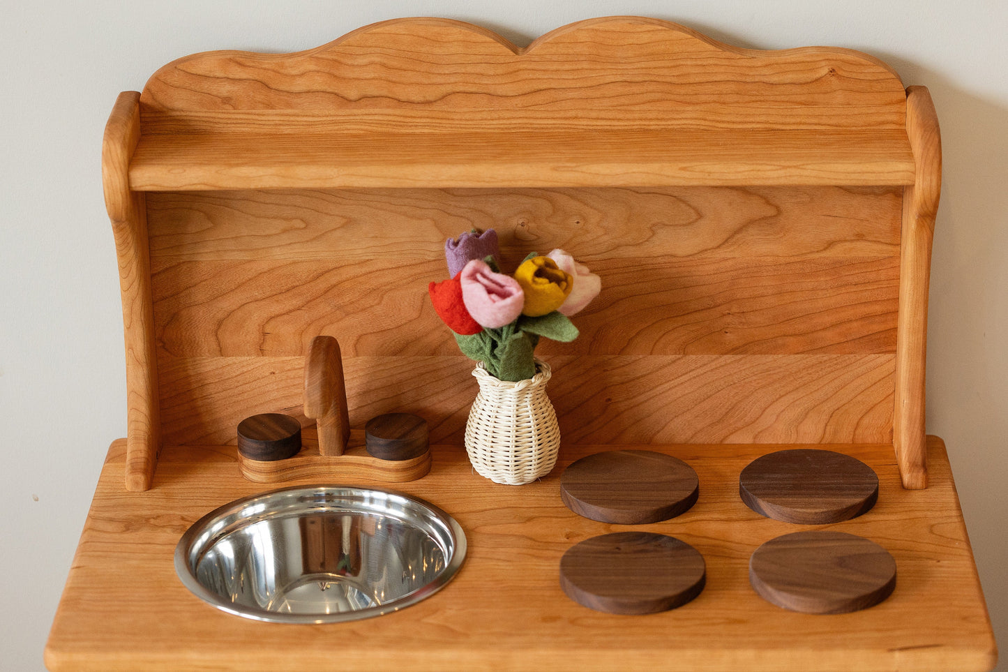 Cherry Hardwood Play Kitchen - Handmade in Canada