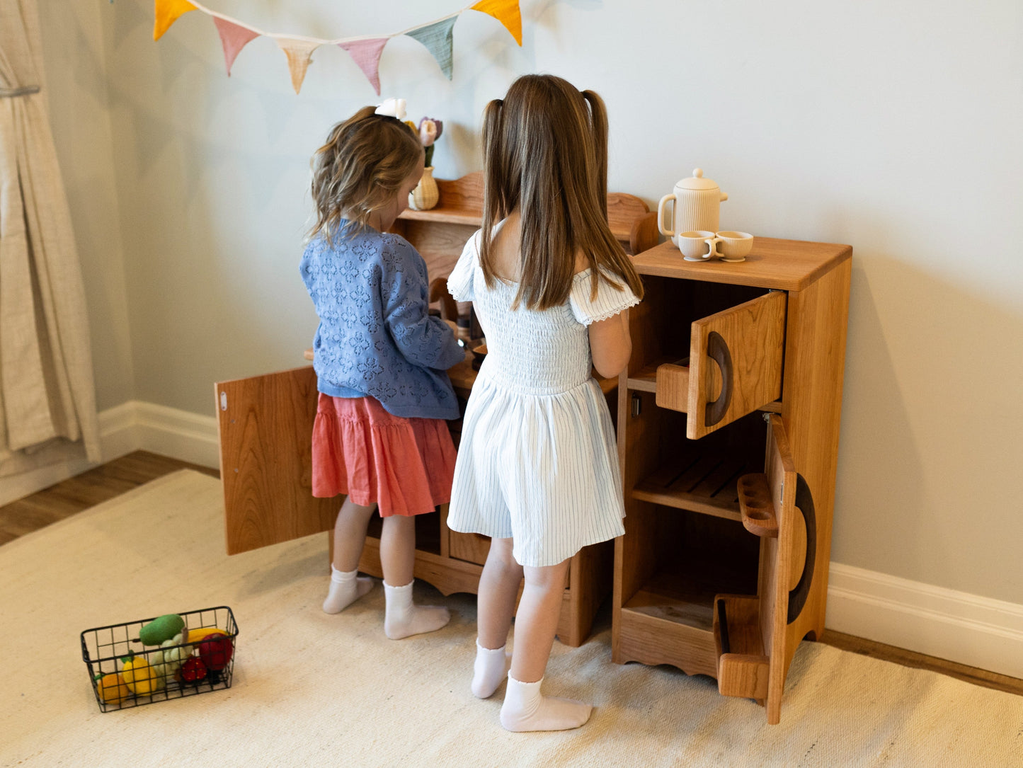 Cherry Hardwood Play Fridge - Handmade in Canada