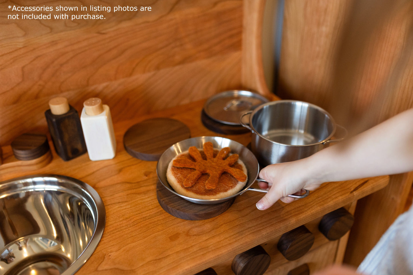 Cherry Hardwood Play Kitchen - Handmade in Canada