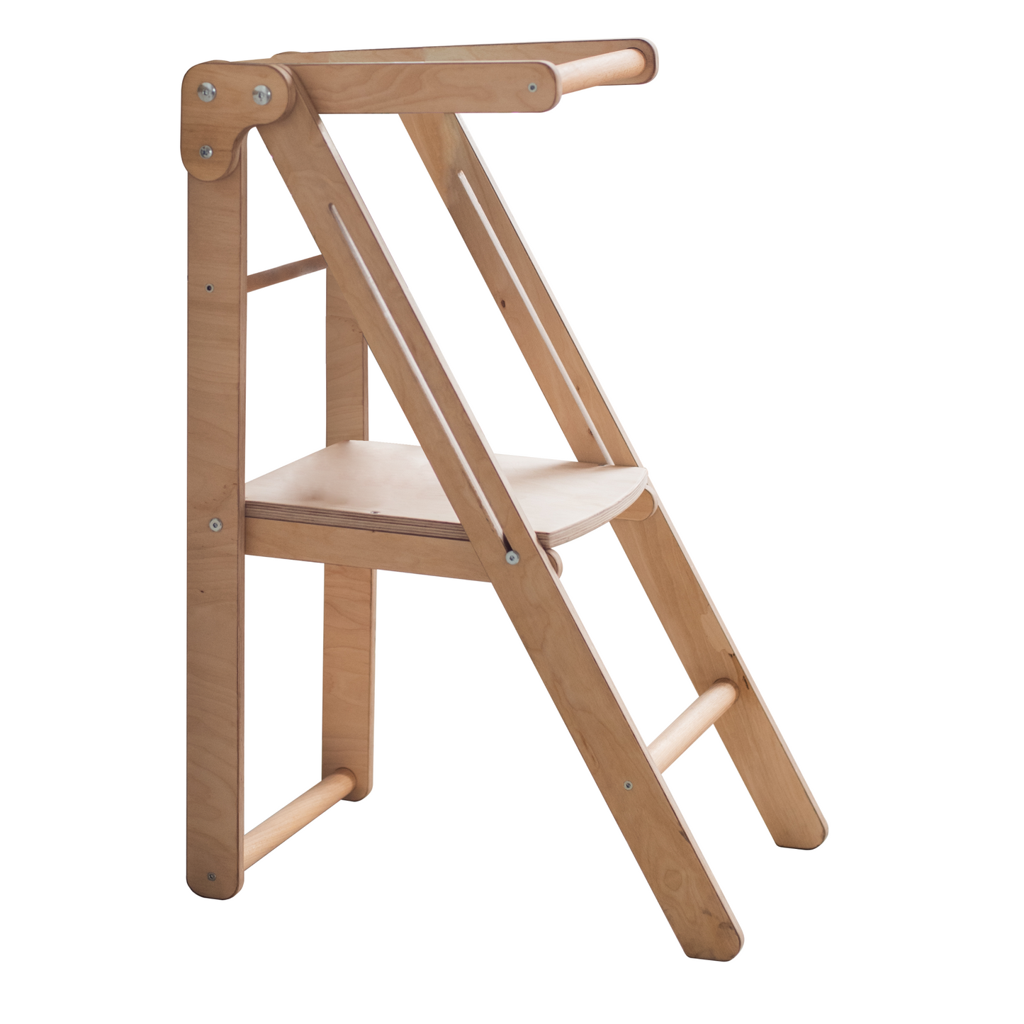Foldable Step Stool for Toddlers - Kid Chair That Grows - Beige/Chocolate