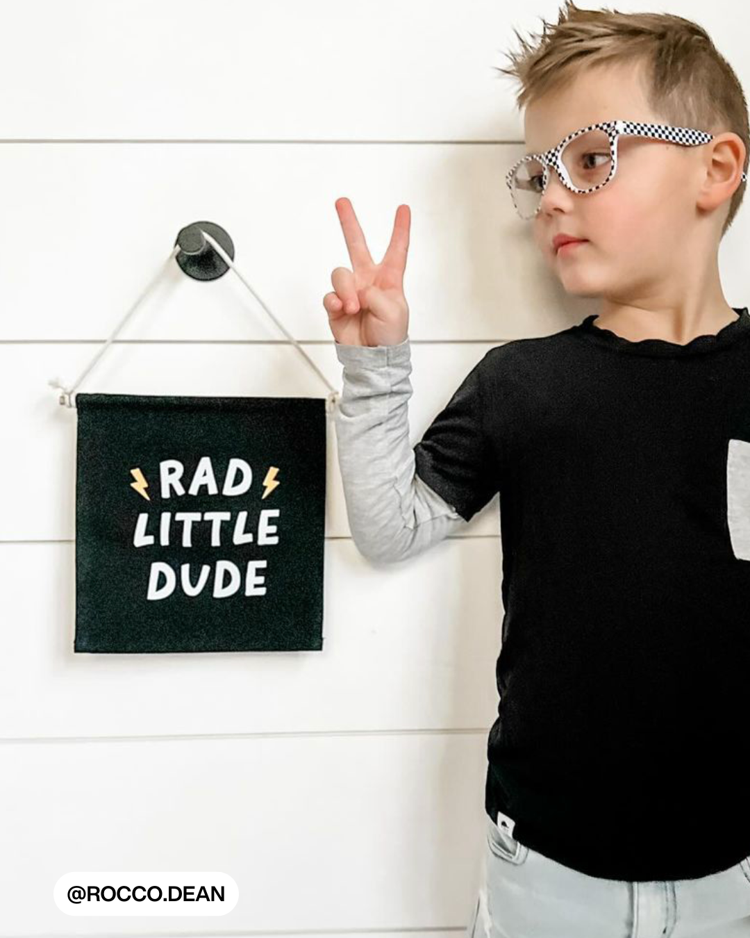 Rad Little Dude (Black) Canvas Hang Sign