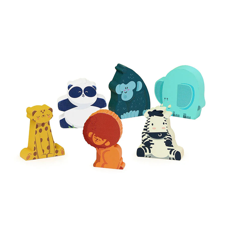 (OPEN BOX) My wooden stories Jungle Animals by Vilac