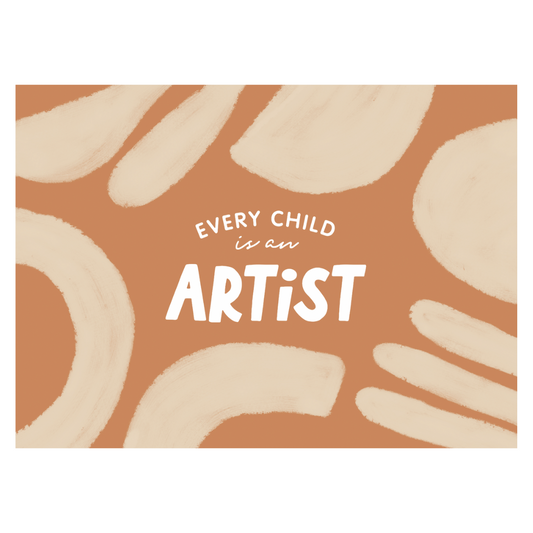 Chaque enfant est une bannière d'artiste (marron)