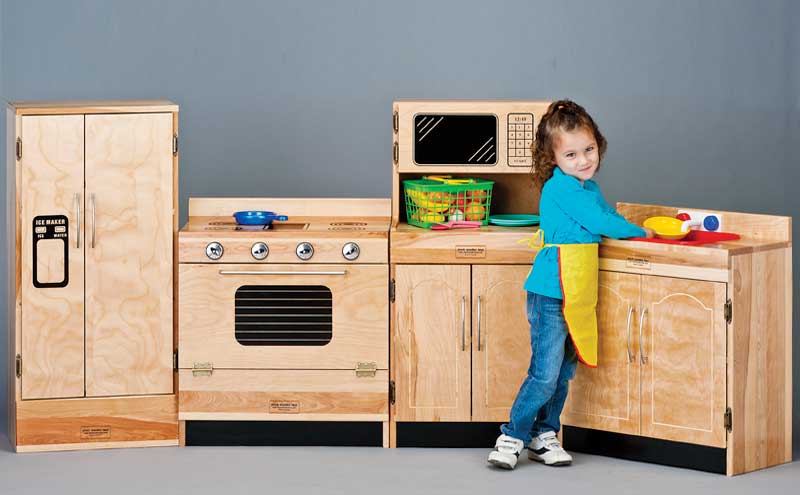 Ensemble de cuisine pour enfants en bois dur (4 pièces) - Fabriqué au Canada 