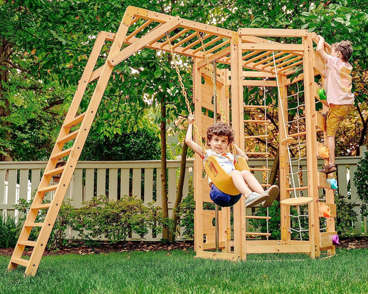 Hawthorn - Outdoor Climber with Monkey Bars, Swing, and Octagon Climber by Avenlur