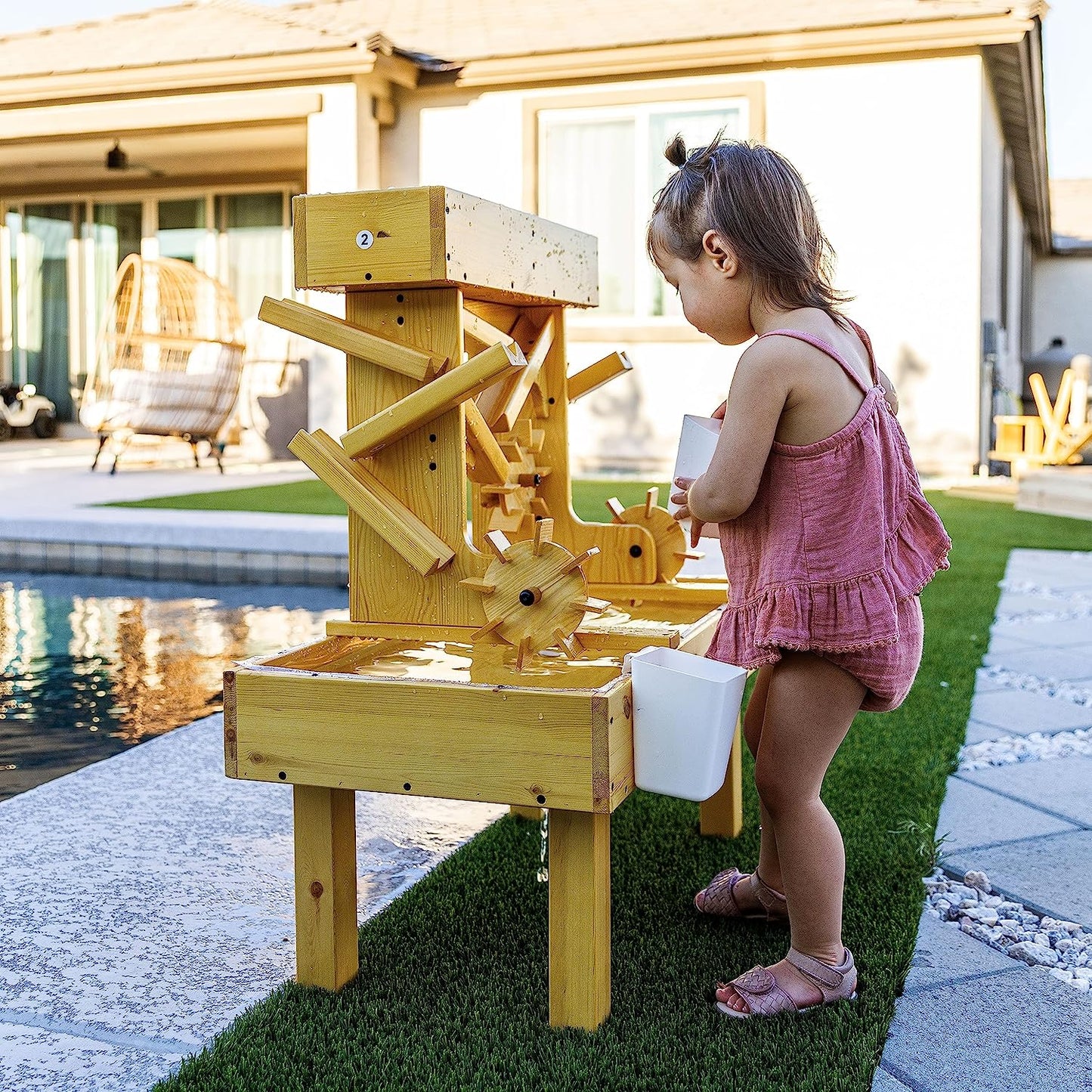 Outdoor Wooden Water Table For Kids, Toddlers by Avenlur