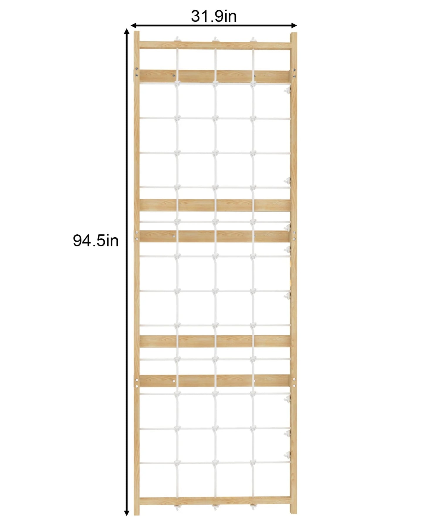 Add-On Rope Wall Panel for 95" Modular Walnut Ladder by Avenlur