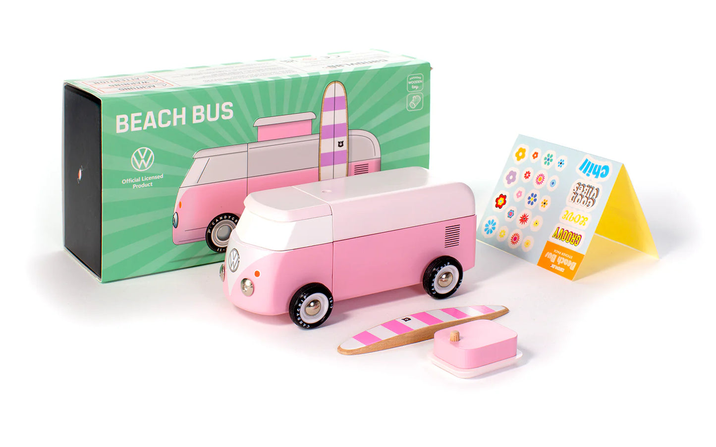 Candylab VW Beach Bus Pink - Modern Vintage Classic Beach Cruiser