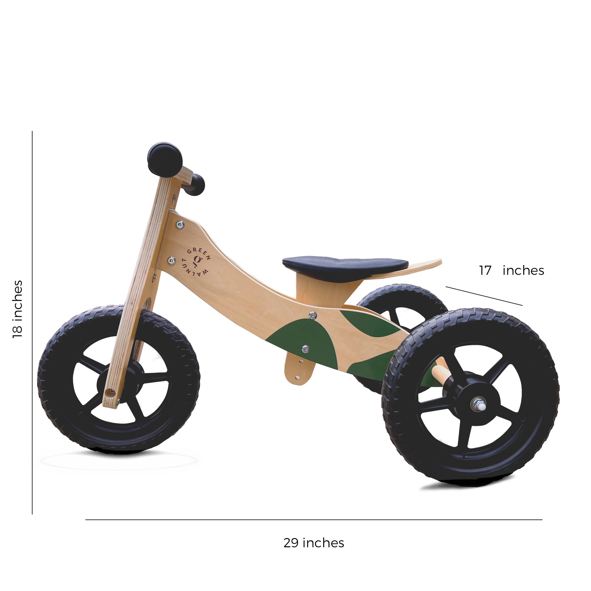 Convertible Wooden Balance Bike Trike 2 in 1 Wood Wood Toys