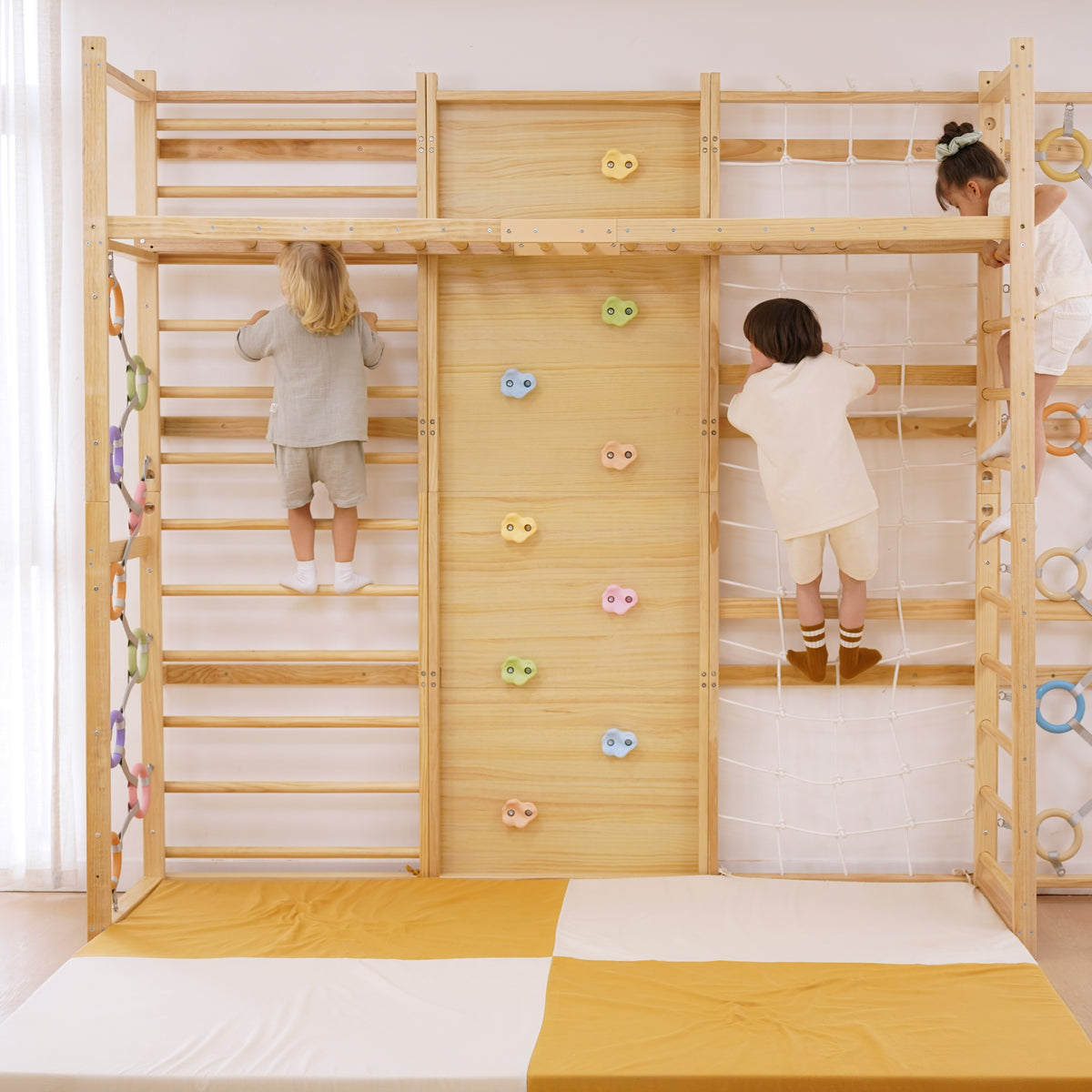 Monkey Bar Attachment – For 95 Inch MODULAR Walnut Swedish Ladder by Avenlur