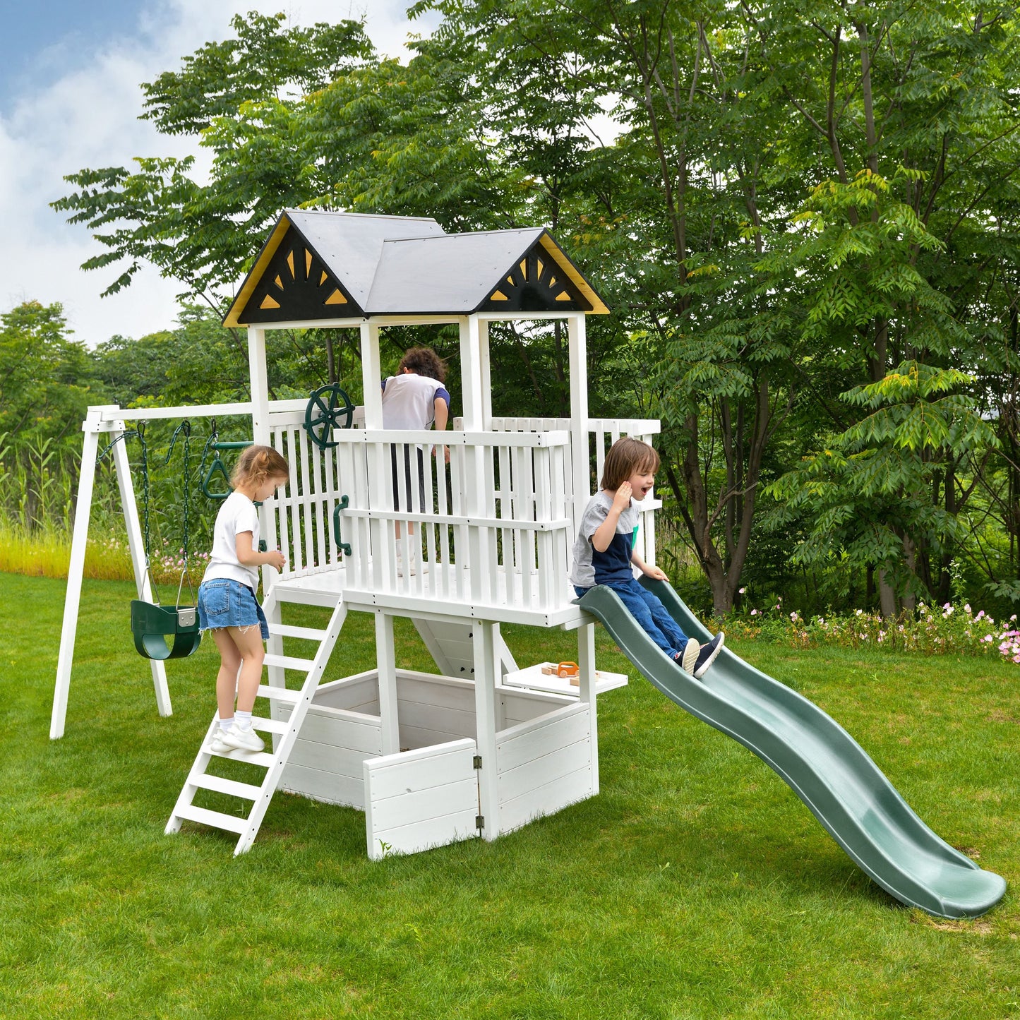 Craftsman - Modern Backyard Outdoor Swing Set by Avenlur