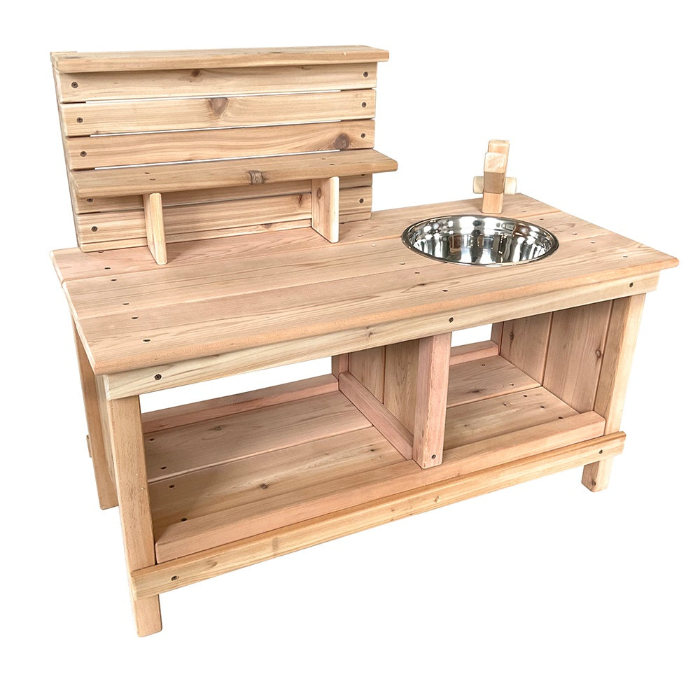 Cedar Kitchen With Shelf (18 Inches) - Just Playing (Made in Canada)