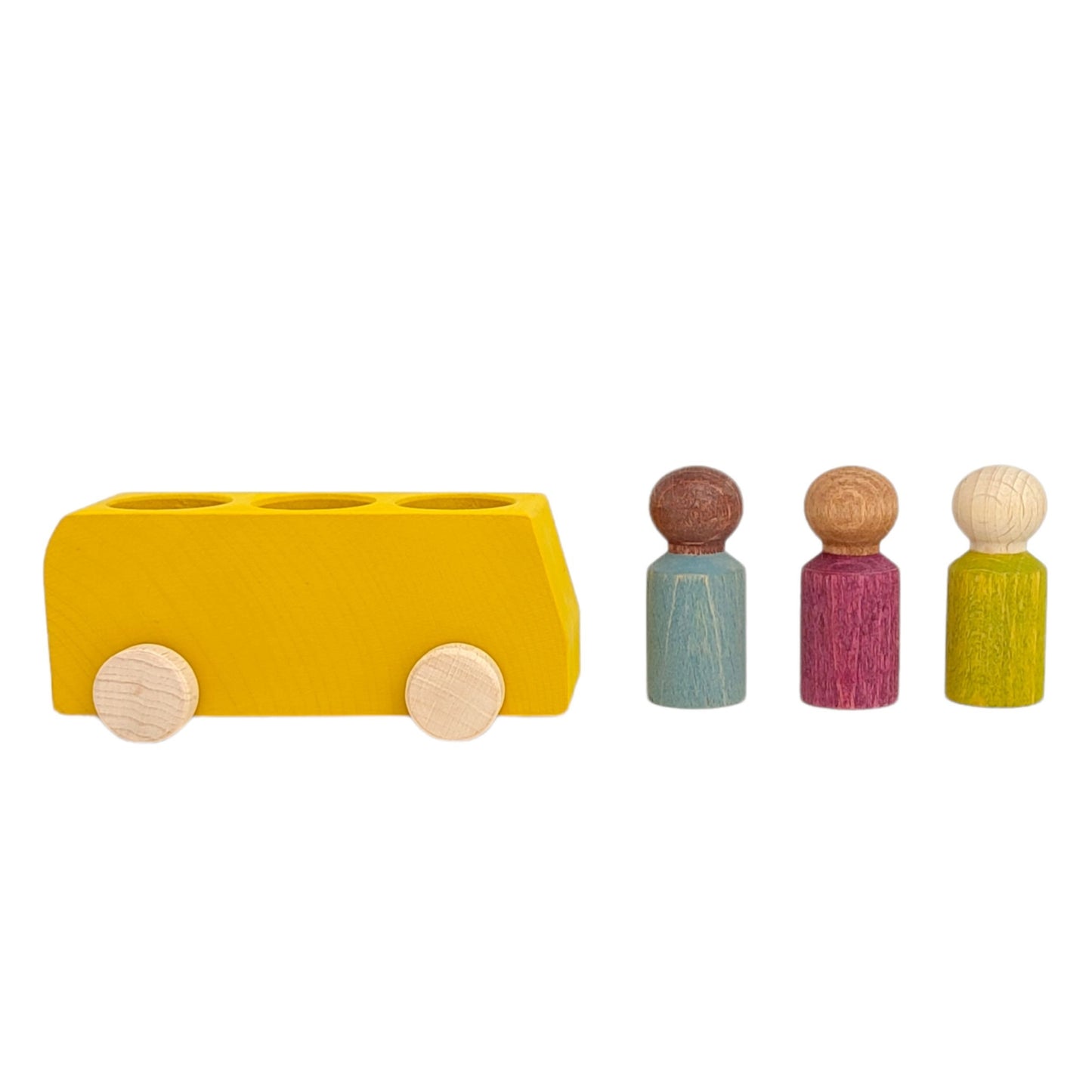 Lubulona Yellow Bus with 3 Figures