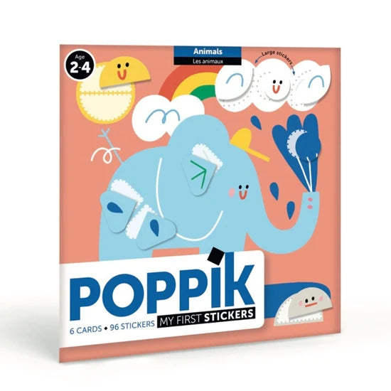 (DAMAGED BOX) My First Sticker Cards Baby Animals- by POPPIK