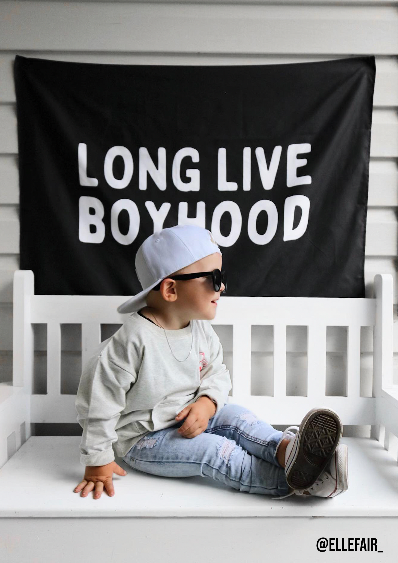 Long Live Boyhood Banner (Black)