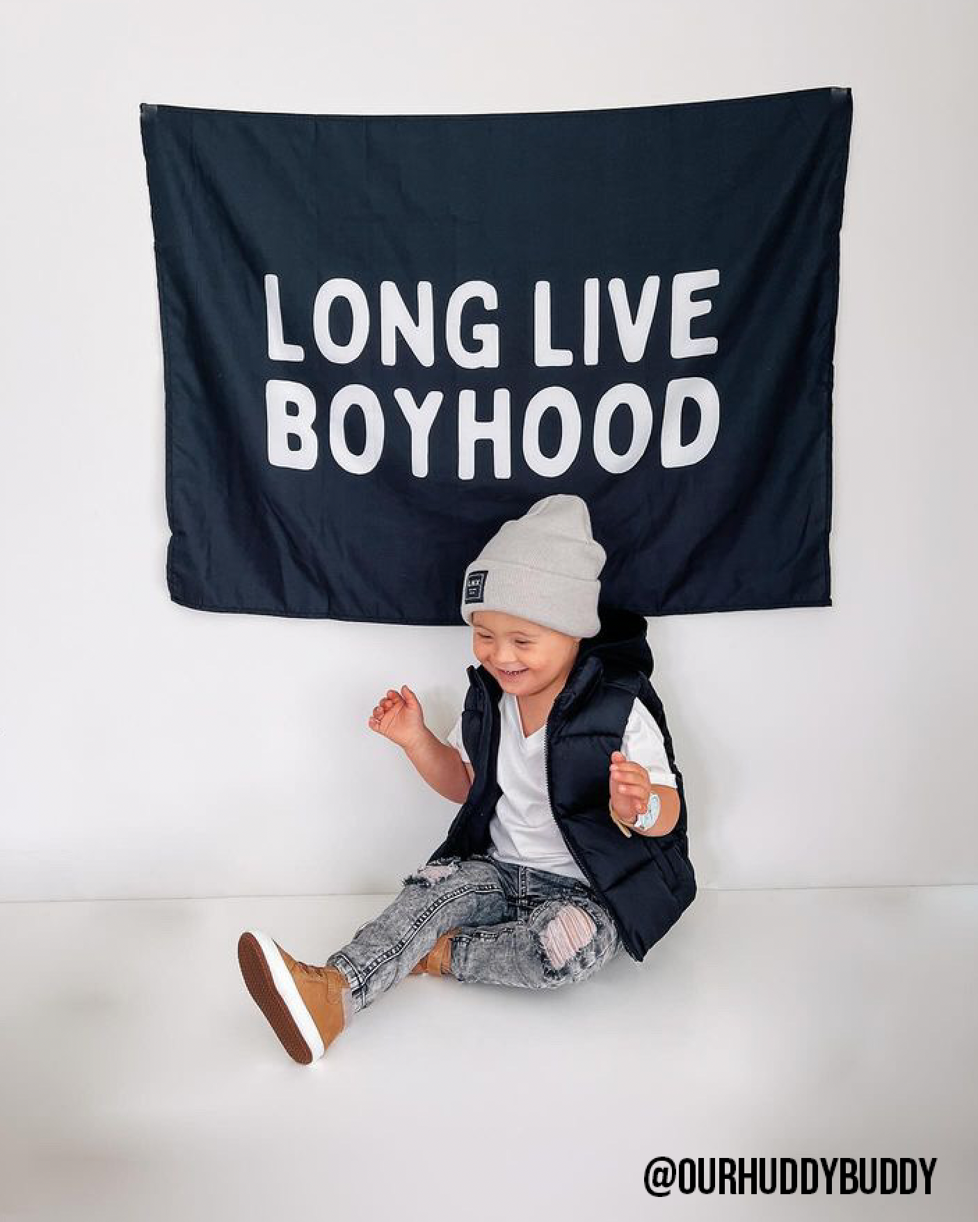 Long Live Boyhood Banner (Black)