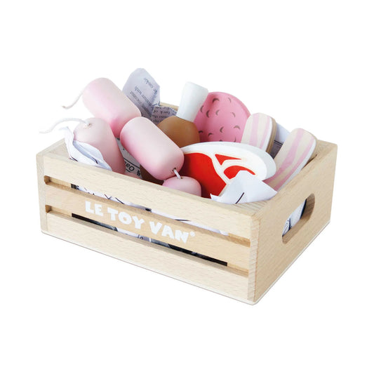 Butchers Meat Wooden Market Crate - Wooden Toy Food by Le Toy Van