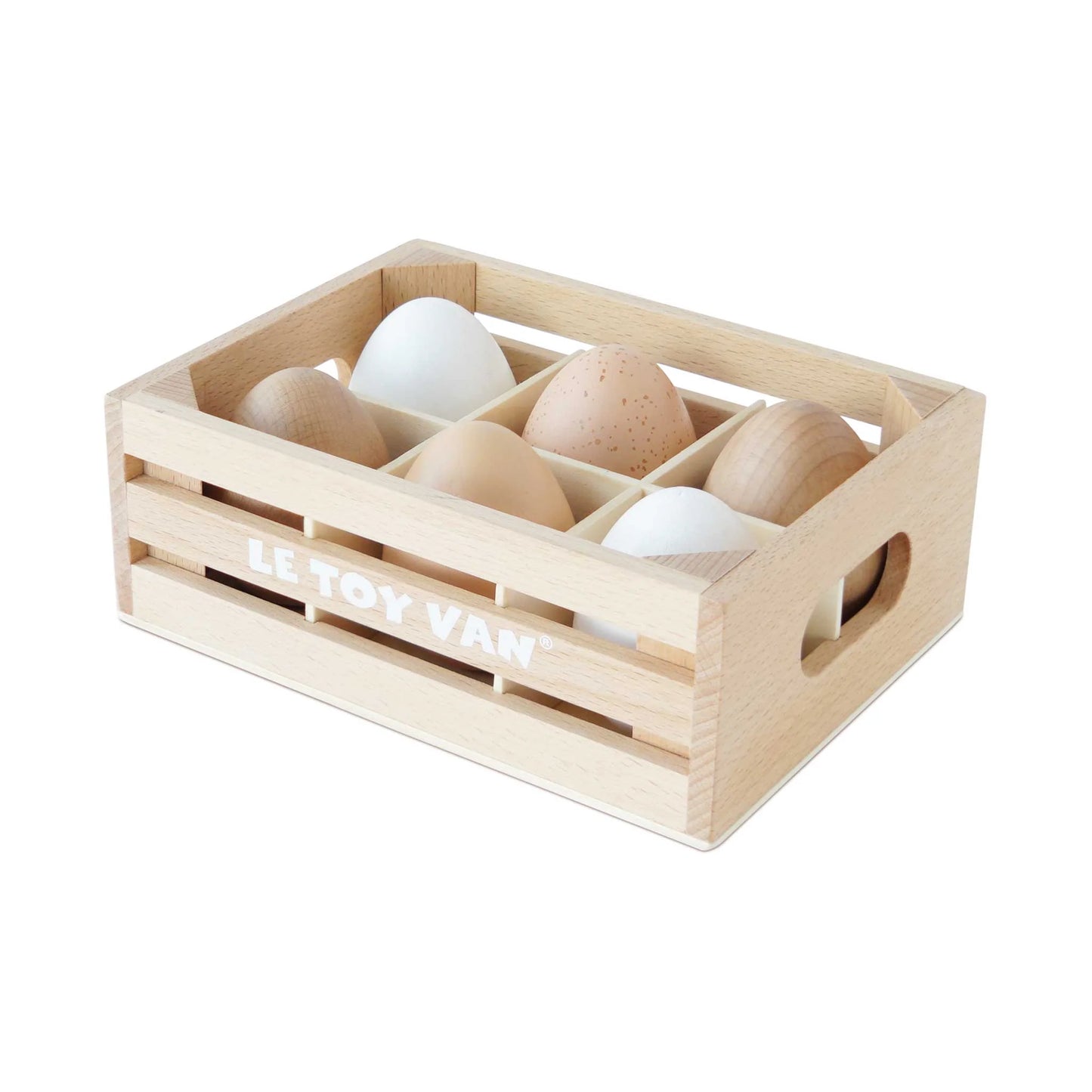 Farm Eggs Wooden Market Crate - Wooden Toy Food by Le Toy Van