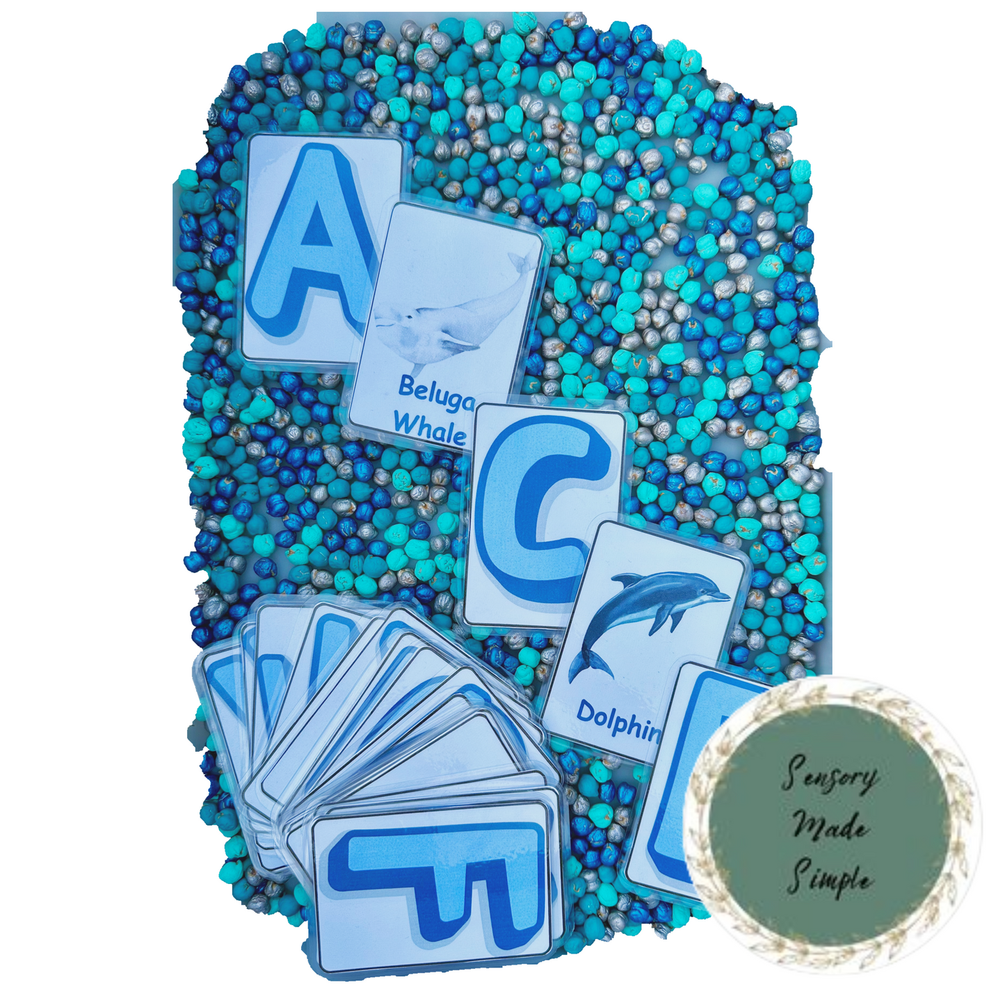 Cartes flash ABC sur l'océan par Sensory Made Simple